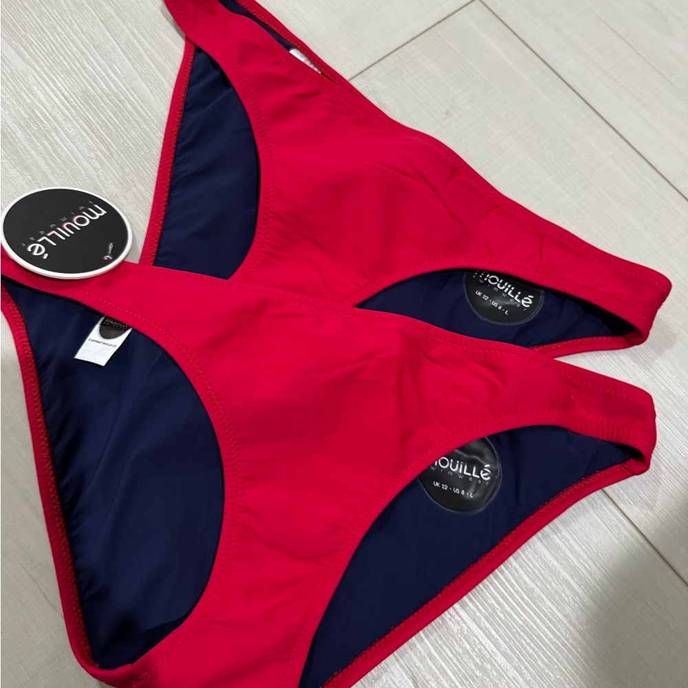 $215 NEW MOUILLÉ SWIMWEAR Charlotte Bikini red Size L/us8 ）